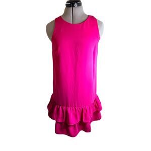 Loft Womens size 6 Pink Ruffle Hem Sleveless Shift Dress